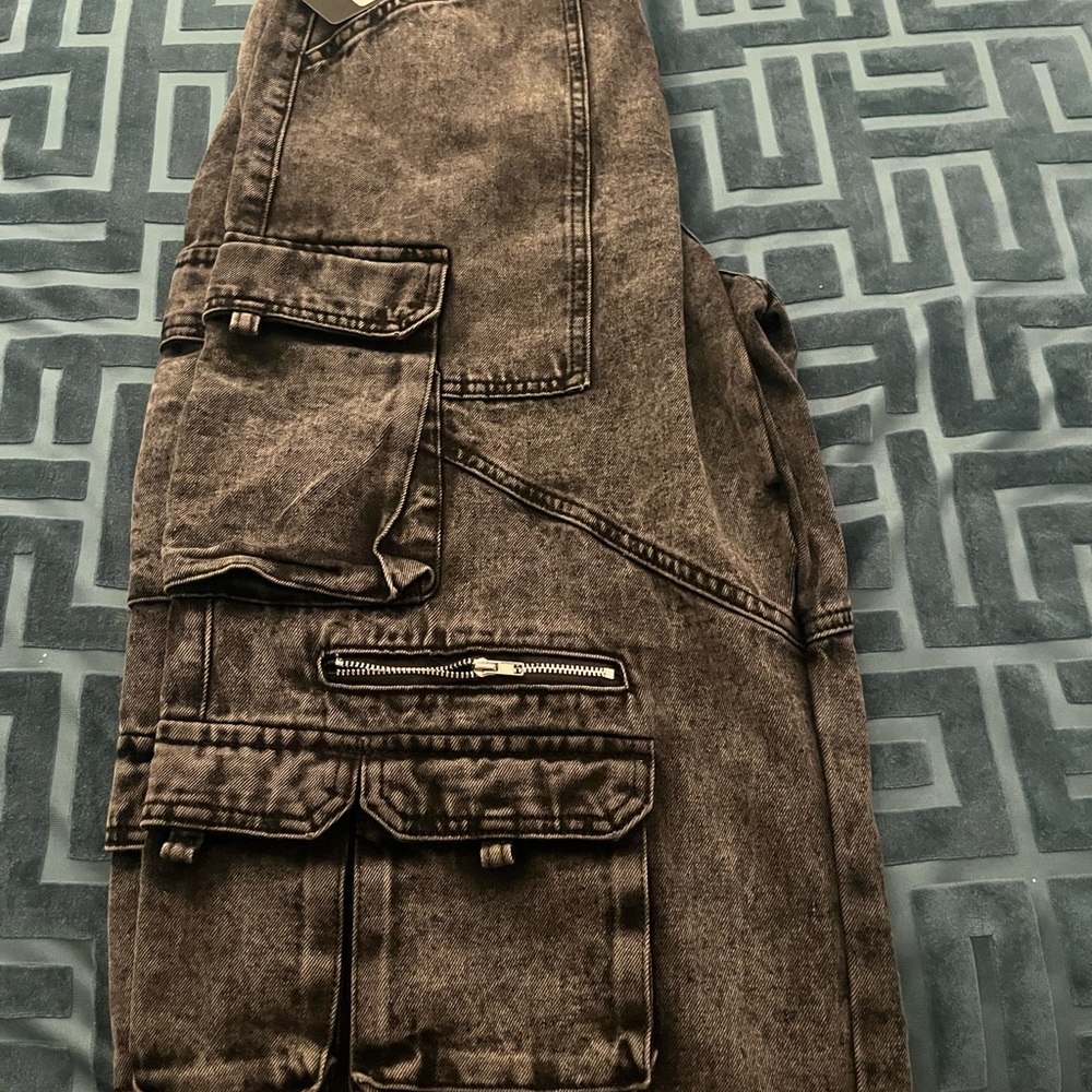 Fashion Nova Charcoal Cargo Pants